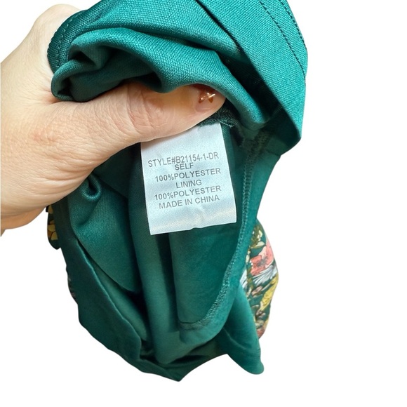 Hudson Gray Women’s Large Floral Blouse Gray Green Long Sleeve Casual Dressy Top - Picture 6 of 7